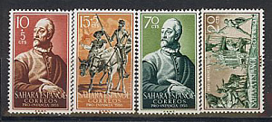 Сахара Испанская, 1958, М.Сервантес, Дон Кихот, Лошади, 4 марки